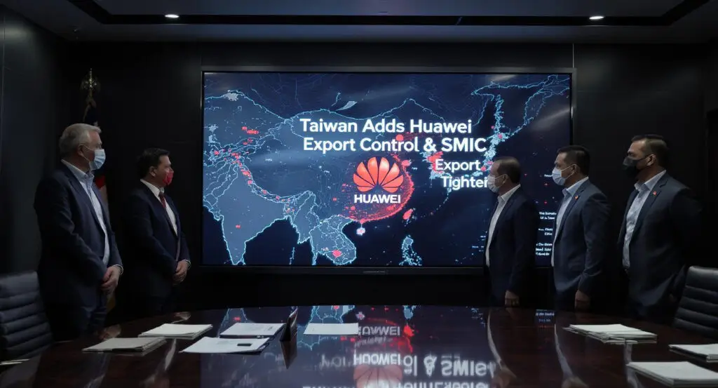 Taiwan Adds Huawei and SMIC to Export Control List Amid Escalating Tech Tensions