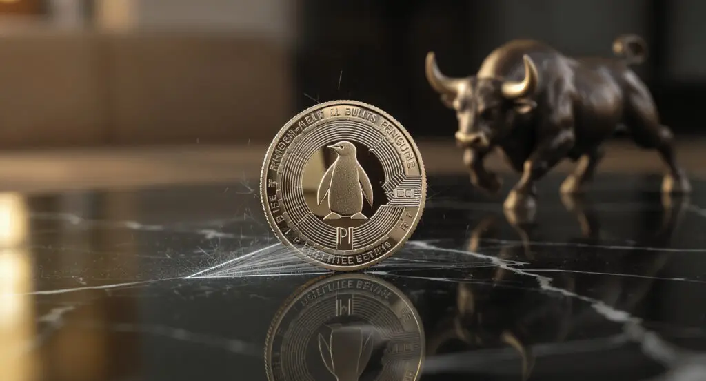 PENGU Breaks Wedge Pattern As Bulls Target Return to 0.045