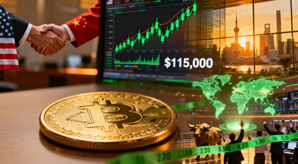 Bitcoin Breaks $115K as U.S.-China Trade Breakthrough Boosts Risk Appetite