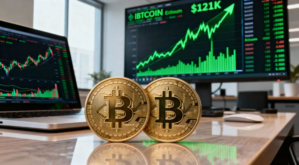 Bitcoin Breaks $121K As Ether Hits Three‑Week High