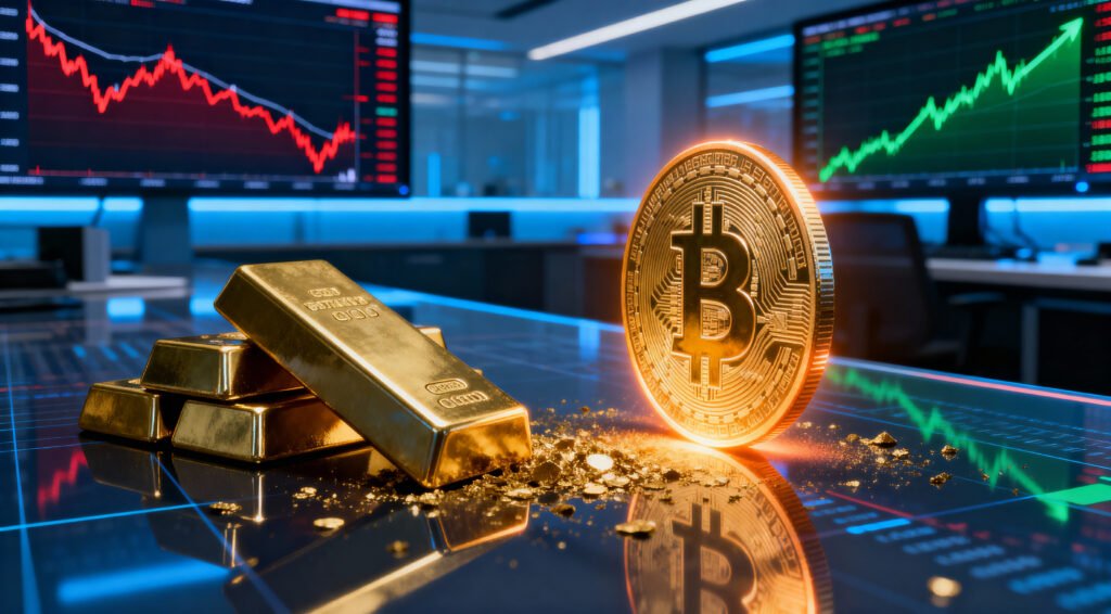 Gold Slips 10% as Bitcoin Eyes Market Spotlight in Investor Shift
