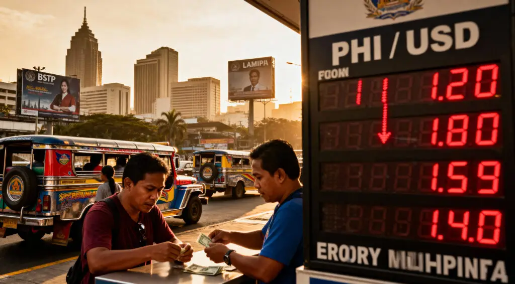 Philippine Peso Falls to Record Low of ₱59.13 Against US Dollar