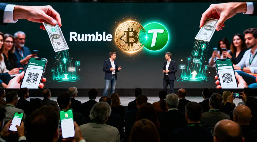 Rumble and Tether Unite to Launch Bitcoin Tipping for Global Creators