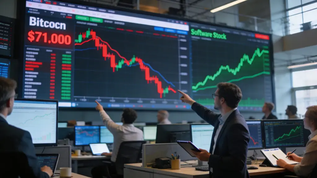 Bitcoin Pulls Back Near $71,000 As Software Stocks Surge