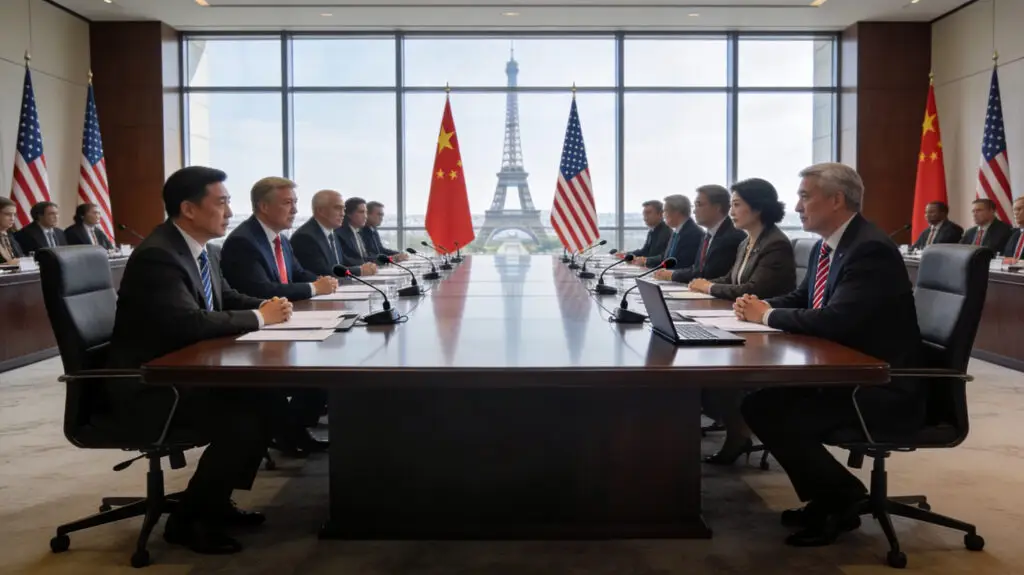 China And US Launch Economic And Trade Talks In Paris